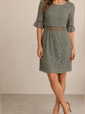 ASOS NWT Fashion Union Sage Green Lace Wedding Guest Dress